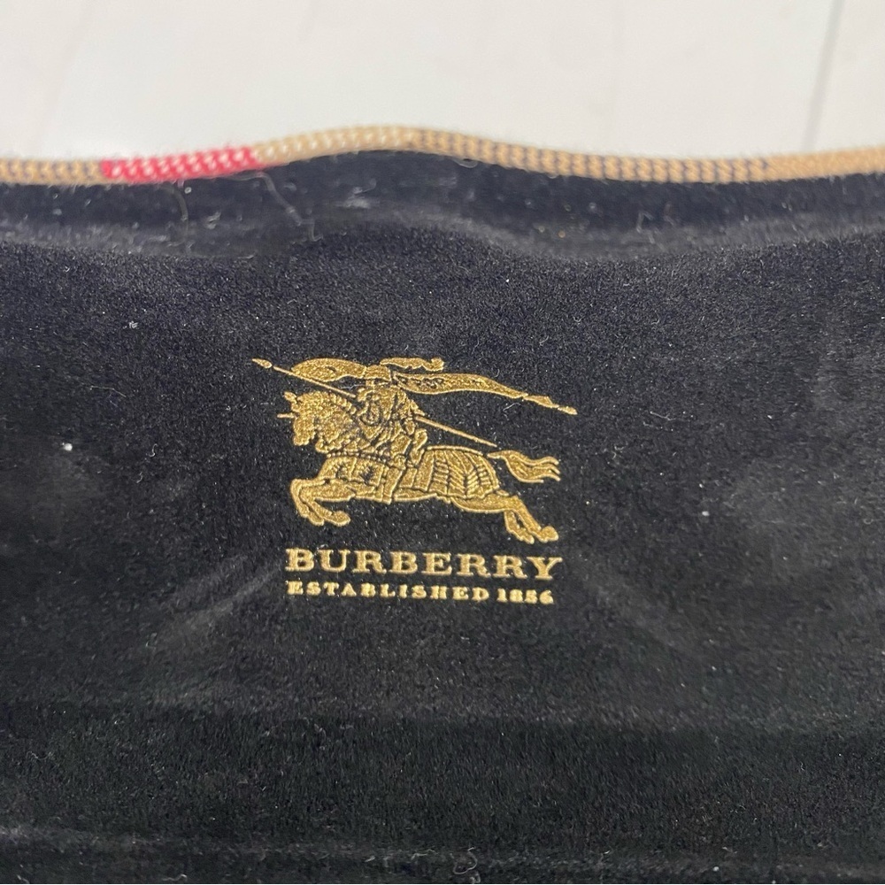 Burberry Nova Check Hard Shell Sun Glasses Eyeglass Case Plaid w/Cloth EUC - Picture 2 of 5